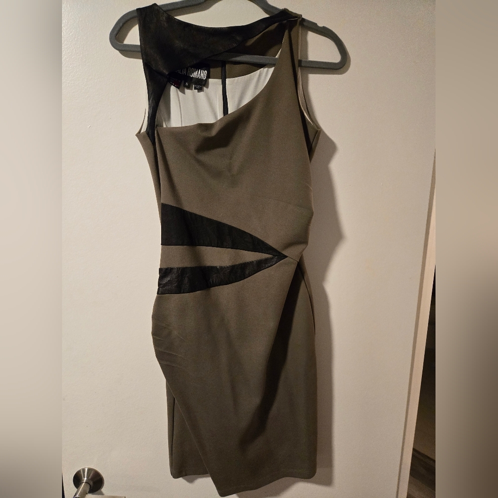 Chic Olive and Black Sleeveless Dress